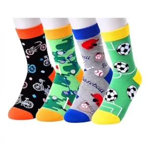 Children’s Sports Socks 10-12 Years Old Boys Cotton Blend Machine Washable Baseball Socks