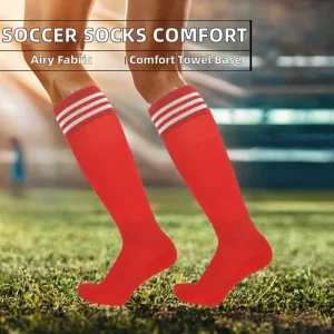 Children’s Sports Training Soccer Running Socks Breathable Towel Bottom 3 Stripes Comfortable Feel Knee High Cotton Bamboo