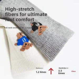 Children’s Spring Cartoon Antibacterial Knitted Knee High Mid Calf Socks Boneless No Leg Tightening Sports Style for Boys