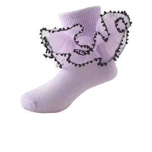 Children’s Summer Cotton Socks Breathable Pure Color Splicing Princess Design Girls Baby Socks
