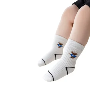 Children’s Thin Antibacterial Breathable Cartoon Striped Cotton Socks for Boys Girls Newborn Spring Autumn