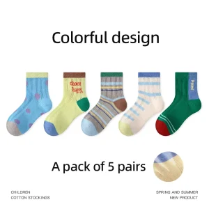 Children’s Thin Casual Socks Knitted Cartoon Spandex/Nylon/Cotton Spring Autumn Colorful Patterns Animal Designs