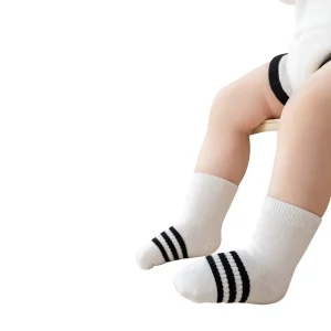 Children’s Thin Jacquard Antibacterial Sweat Absorbing Breathable Cotton Socks for Newborn Baby Boys Girls Spring Autumn