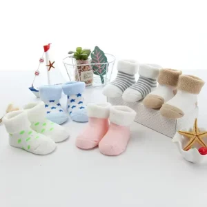 Children’s Toddler Infant Newborn Cotton Blend Thick Ankle Socks Winter Warm Breathable Casual Socks