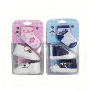 Children’s Toddler Shoes Socks Set Soft soled Non slip Hook Loop Closure Bow Tie Unisex for Newborn