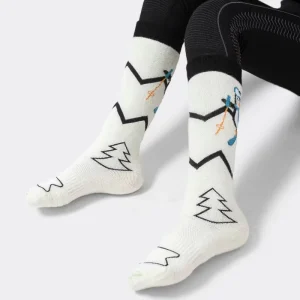 Children’s Winter Merino Wool Ski Socks Thick Warm Outdoor with Customizable Logo on Bottom and Cuff