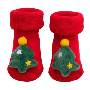 Christmas Children’s Socks Newborn Cotton Socks Winter Thick Terry Cloth Baby Socks Non-Slip Fruit Character Baby Floor Socks