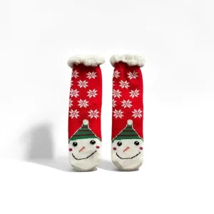 Christmas Sherpa Lined Slipper Socks Thermal Winter Warm Fuzzy Floor Socks with Grips