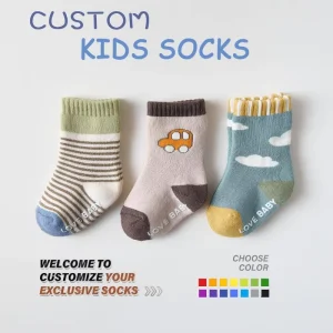 Class Terry Towel Breathable Socks Children’s Socks Autumn Winter Thickened Lengthened Warm Cotton Baby Socks Glue 0 5 Years Old