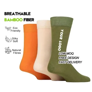 Classic Bamboo Socks Breathable Anti-Bacterial Eco-Friendly Autumn Business Dress Socks Custom Bamboo Fiber Body