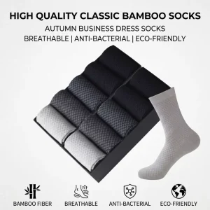 Classic Bamboo Socks Breathable Anti Bacterial Eco Friendly Autumn Business Dress Socks Custom Bamboo Fiber Body