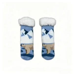 Classic Cute Crew Cartoon Socks for Winter Home Wear Anti-Slip Soft Gingerbread