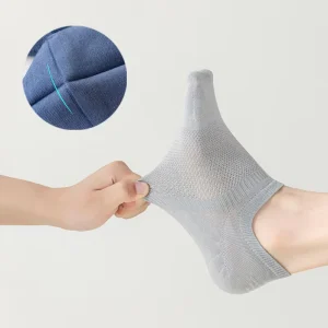 Classic Gentleman Breathable Combed Cotton Socks Business Seamless Low Cut Anti Slip Mesh Casual Style for Summer