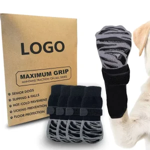 Classic Style Adjustable Cotton Pet Cat and Dog Footwear with Animal Pattern Non slip Breathable Outdoor Shoes and Socks
