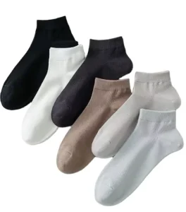 Classical Plain Mesh Men’s Short Custom Cotton Business Socks Summer Men Casual Ankle Socks