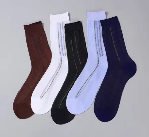 Cmax Men’s Long Sheer Nylon Dress Socks Breathable and Anti Bacterial Casual Socks with Bottom and Body Logo Position
