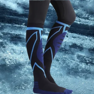 Cold Weather Thermal Running Socks 100% Cotton Wind Resistant Layer Sub Zero Temperature Control Knitted Ankle High Printed