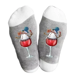 Color Matching Cotton Men’s Sports Sweat-Absorbent Tube Ins Fashion Goblet Snowman Casual Long Socks