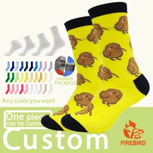 Colorful Breathable Dress Socks Women and Men Jacquard Cotton Adults Daily Socks