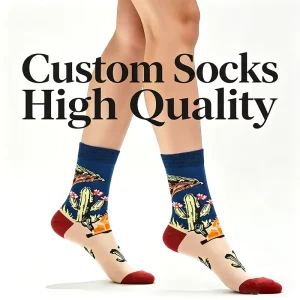 Colorful Garden Flower Tree Nature Theme Outdoor Style Knitted Cotton Jacquard Funky Socks