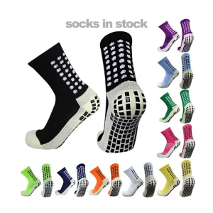 Colorful High Quality Socks in Stock Cotton Designer Grip Football Socks Anti slip Men Soccer Sports Socks