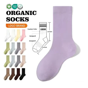 Colorful Organic Cotton 100% Gots Certified Socks Slouchy Organic Cotton Socks