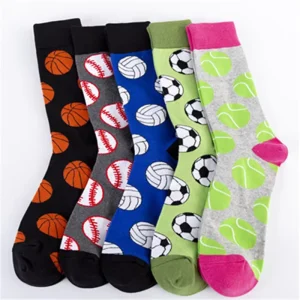 Colorful Socks Basketball Baseball Tennis Volleyball Happy Patterned Football Sports Socks