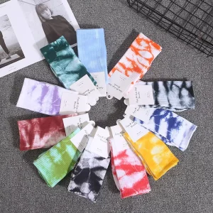 Colorful Tie Dye Tech Unisex Mens Socks CE OEKO TEX Hip Hop Sports Street Wear Socks
