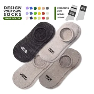 Combed Cotton Casual No Show Socks Customized Low Cut Breathable Eco-Friendly Anti-Bacterial Invisible Anti Slip Silicone Men’s