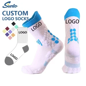 Combed Cotton Custom Logo Socks Anti slip Grip Socks Arch Support School Club Athletic Crew Socks