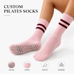 Comfort Breathable Custom Logo Pilates Grip Socks Non Slip Cushioned High quality Pilates Socks