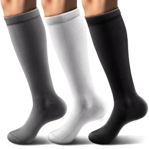 Comfortable 15-20mmHg Compression Socks for Men Women Breathable Sporty Style for Daily Use Cycling Hiking Sports