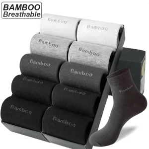 Comfortable Bamboo Fiber Crew Socks Business Unisex Breathable Dress Socks Ankle Socks