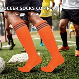 Comfortable Children’s Soccer Football Training Socks Autumn Knitted Knee High Spandex Cotton Breathable Towel Bottom Body