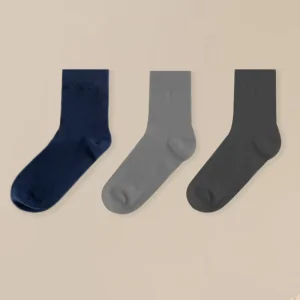 Comfortable Cotton Casual Socks Disposable Mid Calf Wrapping Ankles for Men Breathable Daily Wear with Logo at Bottom