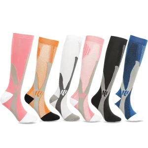 Comfortable Cycling Fitness Badminton 20 30mmhg Custom Compression Sports Socks