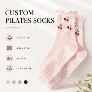 Comfortable Fit OEM Pilates Socks Custom Casual Style Logo Cushioned High quality Pilates Socks