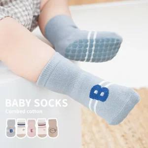 Comfortable Non Slip Baby Socks Toddler Anti Slip Baby Socks Soft Solid Anti Slip Baby Socks