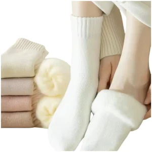 Comfortable Solid Color Lambs Wool Socks Adult Cashmere Wool Socks Thick Winter Warm Knitted Logo Body for Autumn