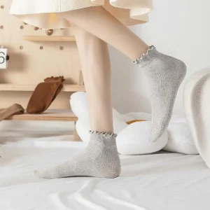 Comfortable Women Knitted Socks Solid Color Indoor Casual Soft Stretchy Crew Socks for Girls Lady Women