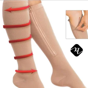 Comfortable Zipper Compression Socks for Edema Nurses Open Toe Calf Compression Socks Medical