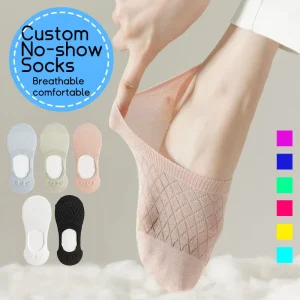 Compress Embroidered Youth Breathable Crew Socks Anti Odor Cooling Summer Custom No Show Socks