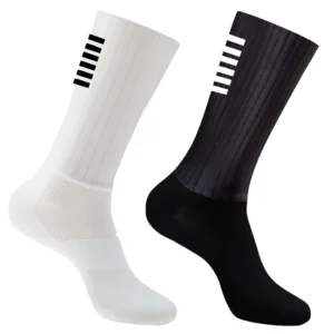 Compression Aero Cycling Socks Men Professional Custom Logo Running Cycling Sports Socks Breathable Performance Socks Silicone