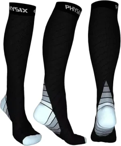 Compression Socks 20-30mmhg Moisture-wicking Socks Unisex Compression Knee High Socks for Flight Travel Running