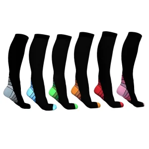 Compression Socks Breathable 20 30mmHg 15 20mmHg Nylon Spandex Knitted Knee High Stockings