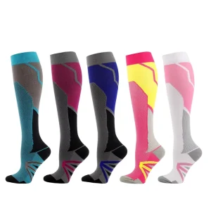 Compression Socks for Cycling & Running Pressure Sport Socks Breathable Ankle Support Leg Compression Stockings for Men Women