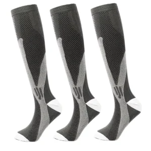 Compression Sports Socks for Men Women Custom Logo Running Nursing Cycling Stockings With High Crew Spring Football
