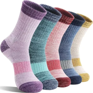 Compression Sporty Merino Wool Knitted ODM Hiking Thermal Warm Winter Thick Cushioned Moisture-Wicking Crew Socks for Children