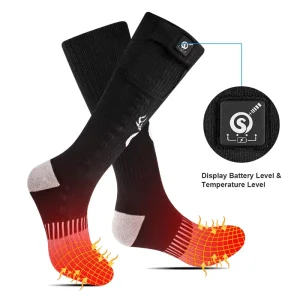 Coolmax Fabric Rechargeable Heated Socks Control Warm Breathable Anti-slip Youth Body High Elasticity Winter Foot Warmer Knitted