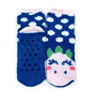 Coral Fleece Warm Socks PVC Dot Non-Slip Children’s Cartoon Jacquard Socks Warm and Comfortable Home Slipper Socks